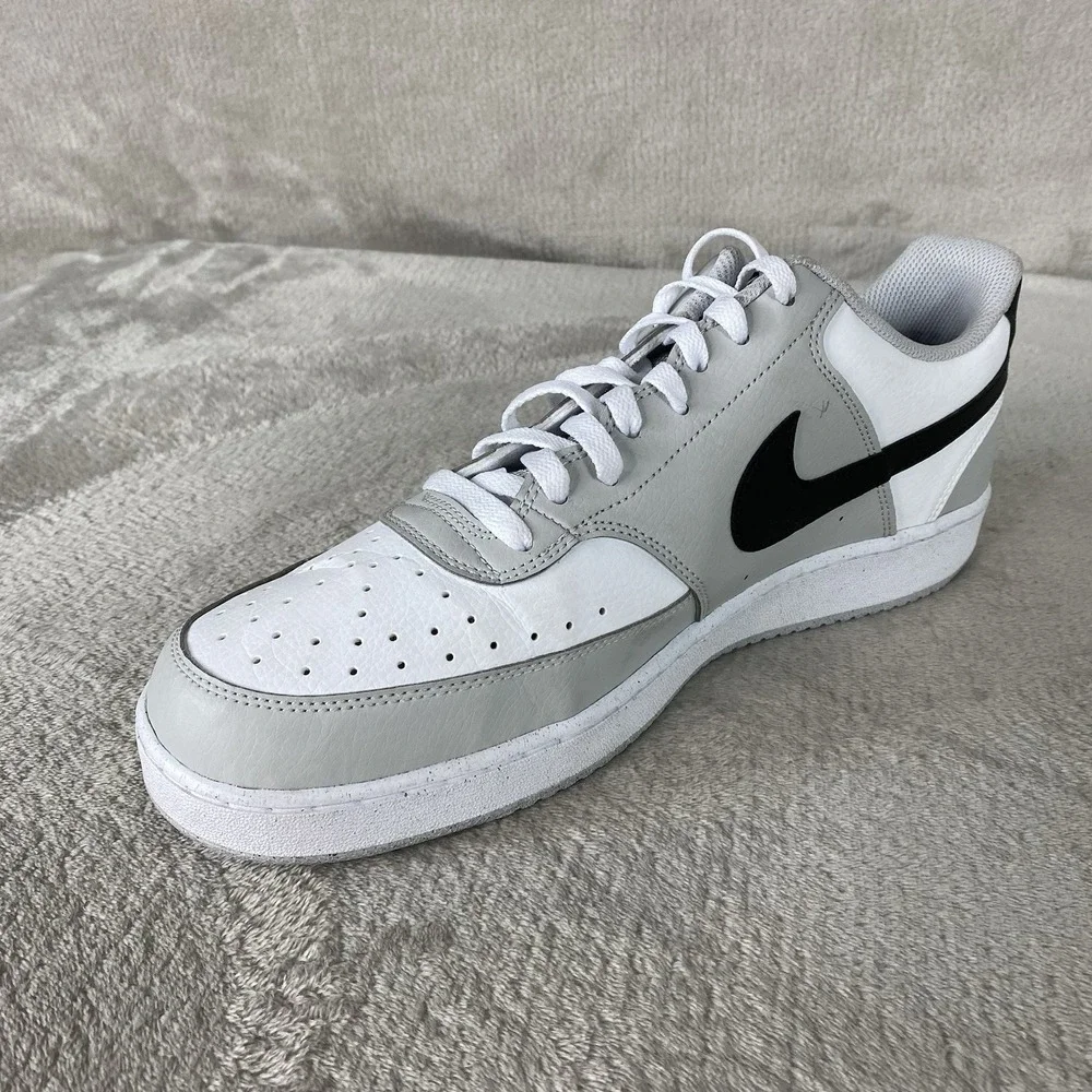 Nike Court Vision Mens Sneakers Shoes Size 13 Grey Fog White Next Nature Leather